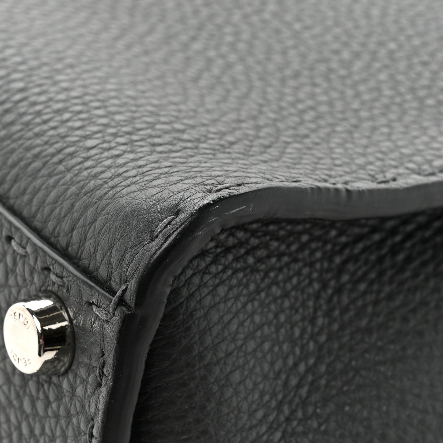 Fendi Cuoio Romano Selleria Bi-Color Medium Peekaboo Iconic Satchel Asfalto Latte 10 of 10