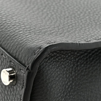 Fendi Cuoio Romano Selleria Bi-Color Medium Peekaboo Iconic Satchel Asfalto Latte 10 of 10