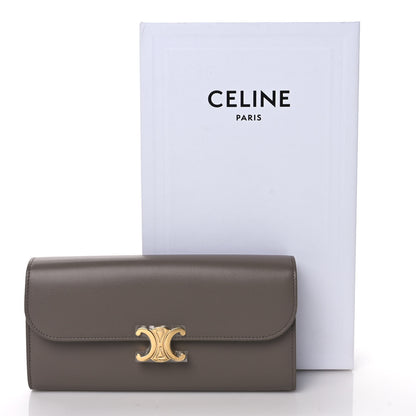 Celine Shiny Calfskin Large Triomphe Wallet Pebble 9 of 9