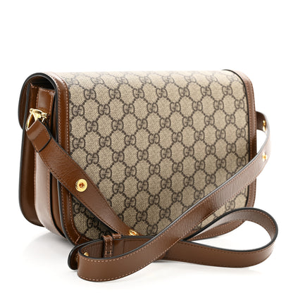 Gucci GG Supreme Monogram Horsebit 1955 Shoulder Bag Beige Brown Sugar 3 of 10