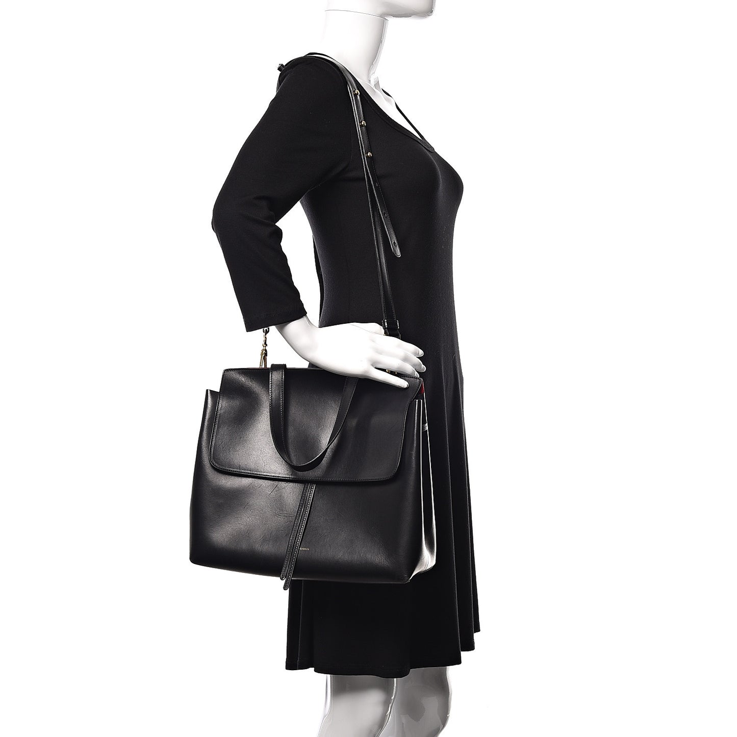 Calfskin Lady Bag Black Flamma