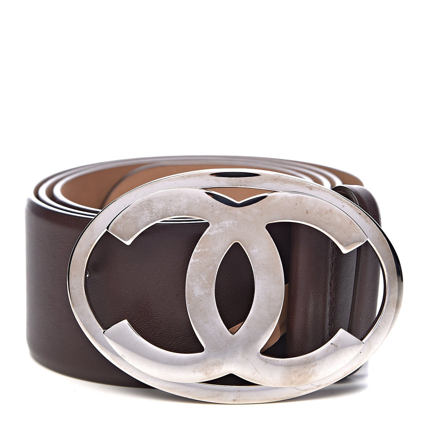 Calfskin CC Belt 85 34 Dark Brown