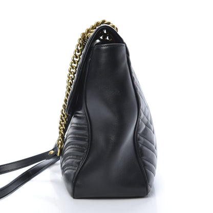 Gucci Calfskin Matelasse Large GG Marmont Shoulder Bag Black 19 of 21