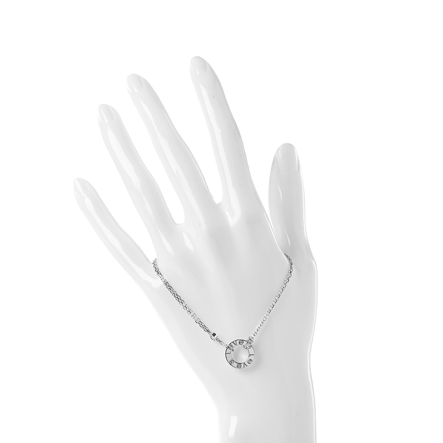 Cartier 18K White Gold Diamond LOVE Bracelet 2 of 6
