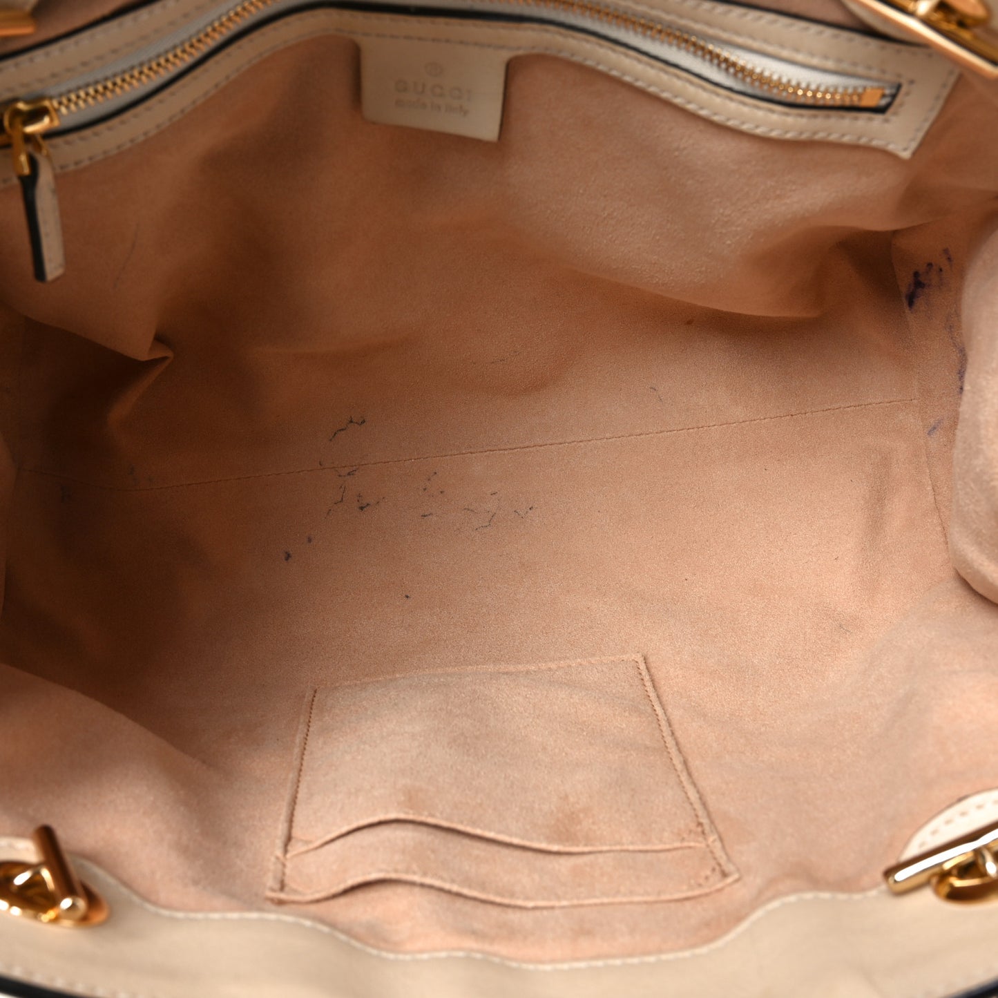 GG Supreme Monogram Medium Padlock Tote White