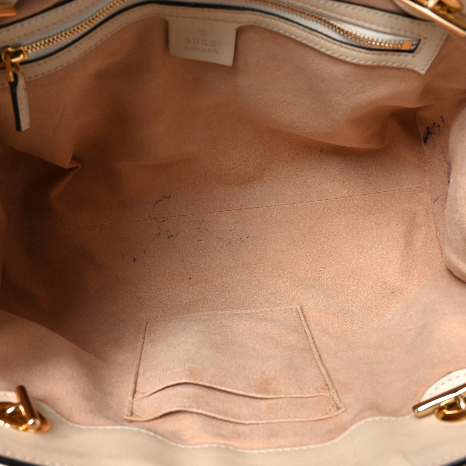 Gucci GG Supreme Monogram Medium Padlock Tote White 5 of 12