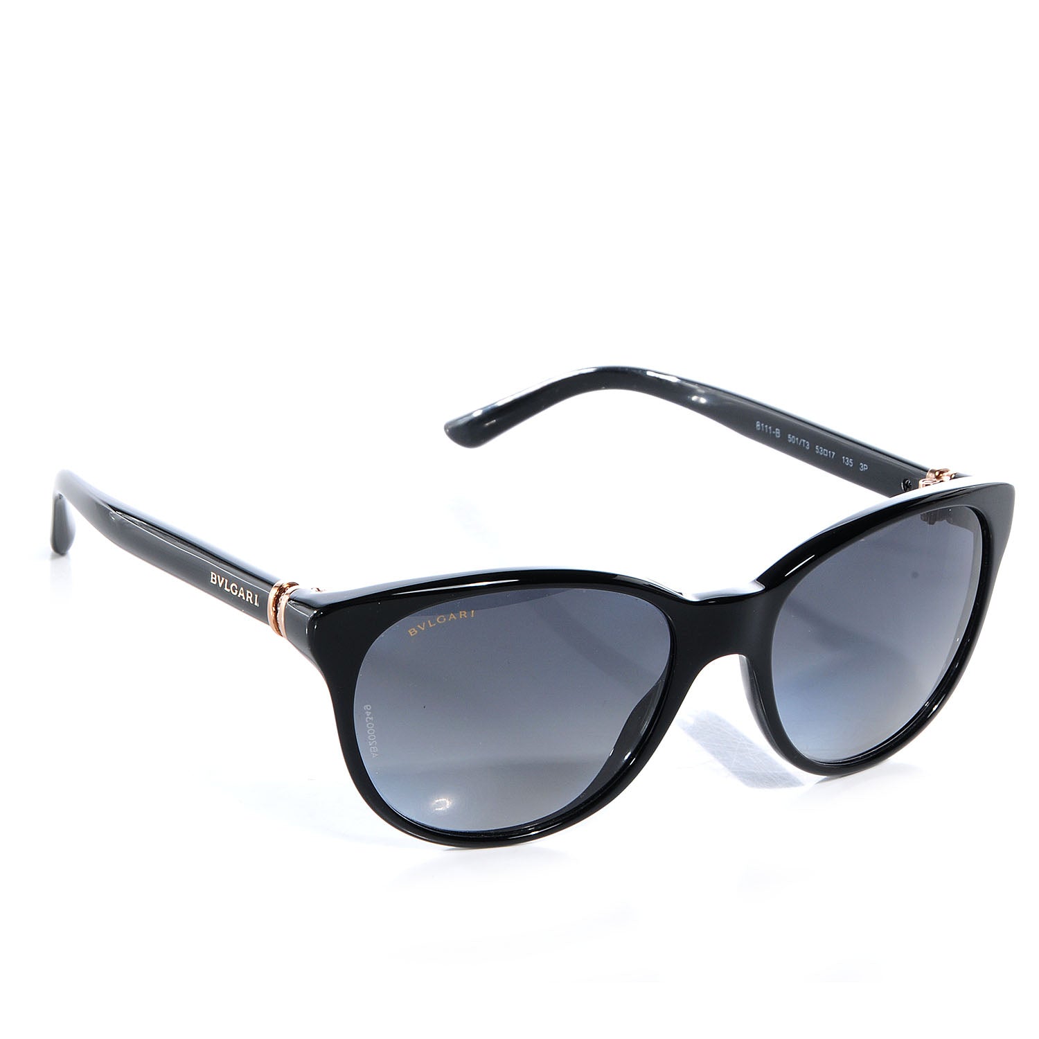 Bulgari BVLGARI Cat Eye Gradient Smoke Sunglasses Black 8111-B 3 of 6