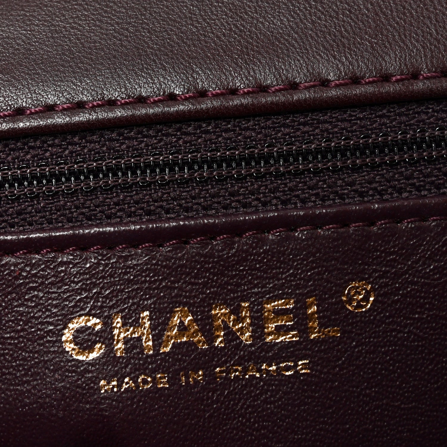 Chanel Lambskin Cross Stitch Small Coco Handle Flap Burgundy 6 of 10