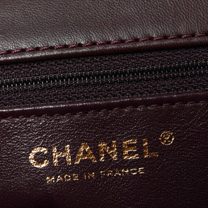 Chanel Lambskin Cross Stitch Small Coco Handle Flap Burgundy 6 of 10
