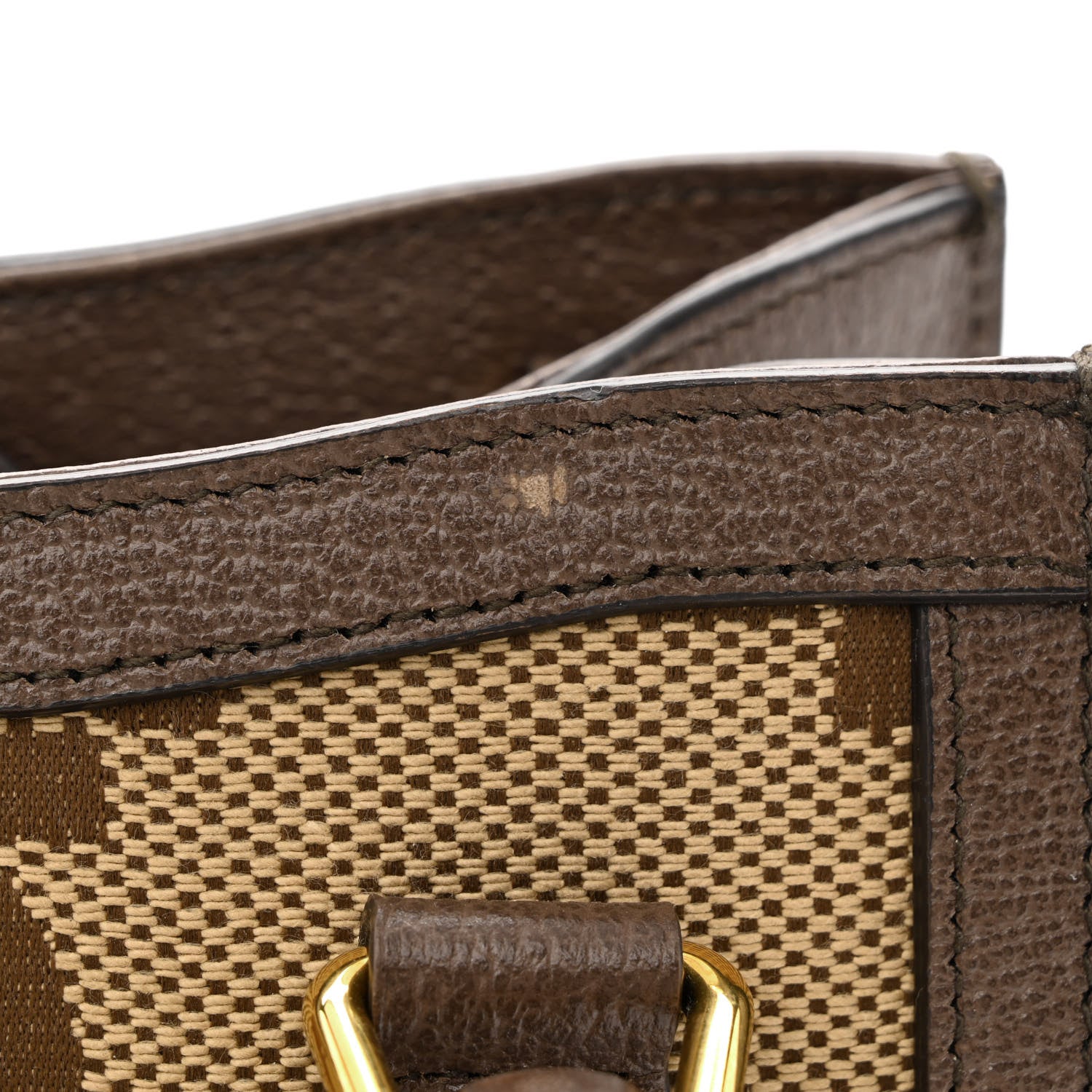 Gucci Monogram Jumbo GG Textured Dollar Calfskin Mini Diana Tote Bag Camel Ebony New Acero 11 of 11