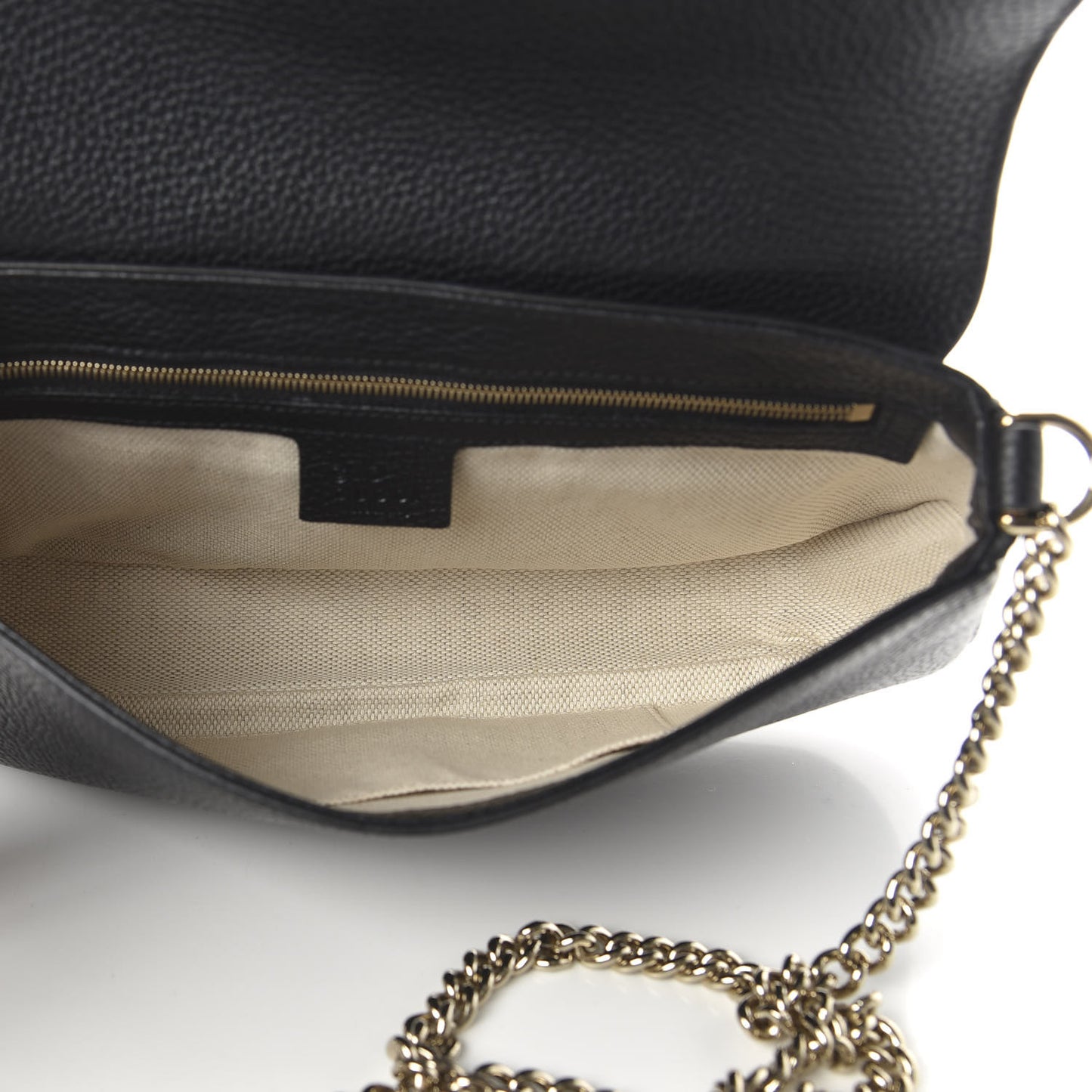 Pebbled Calfskin Medium Soho Flap Crossbody Black