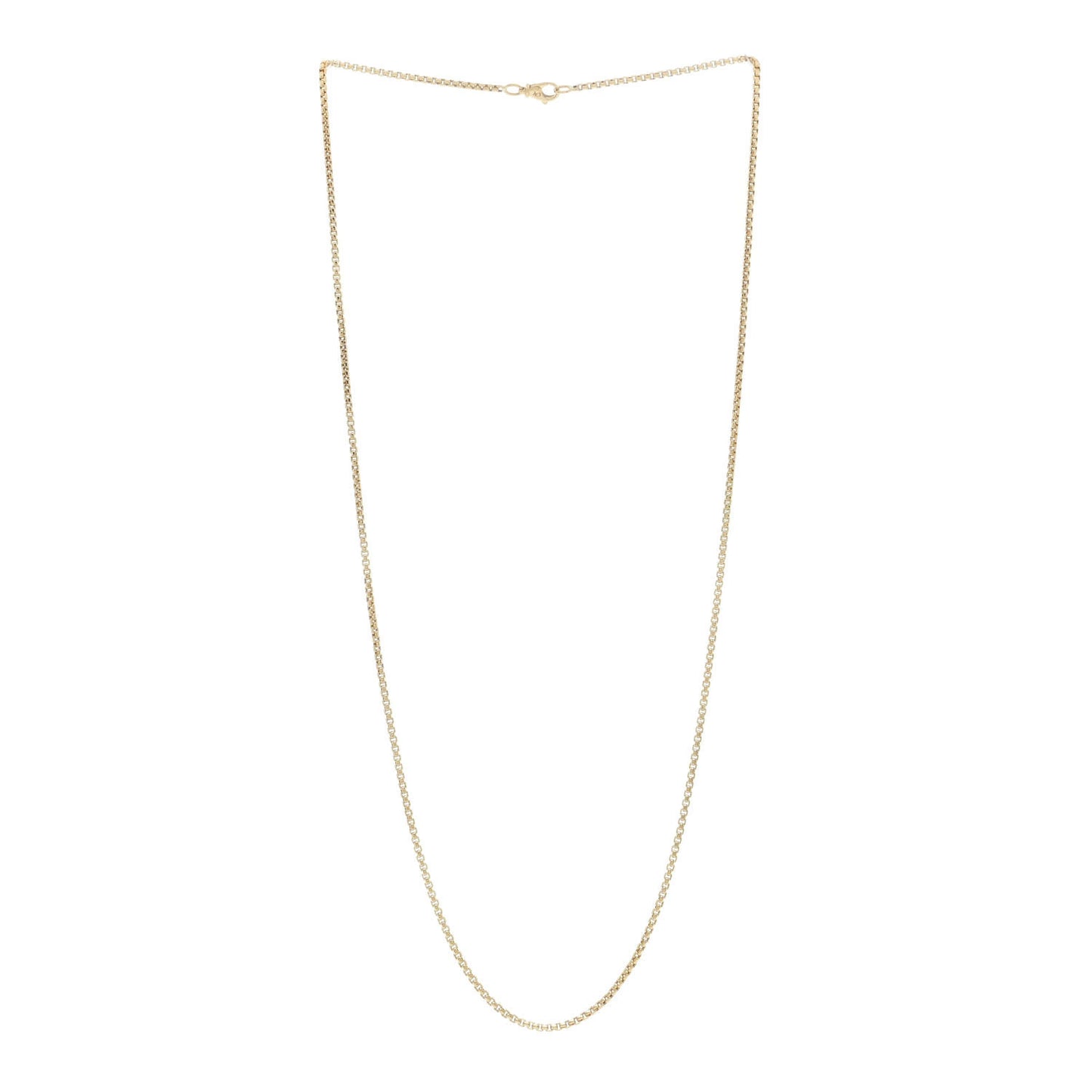 18K Yellow Gold 1.7mm Box Chain Necklace 22"