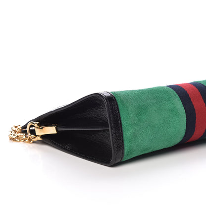 Gucci Suede Patent Web Small Ophidia Chain Shoulder Bag New Shamarock Black 9 of 11
