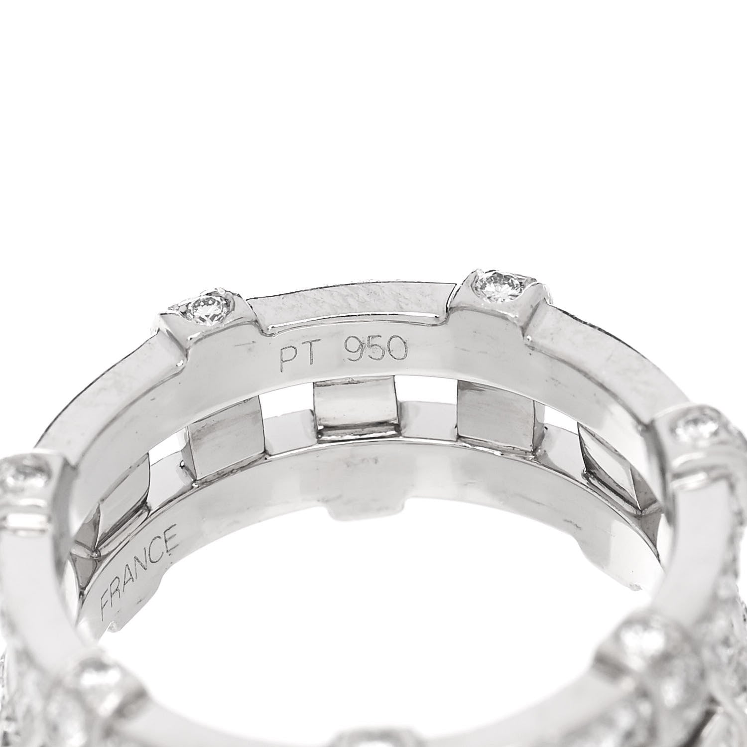 Tiffany Platinum Diamond Weave Band Ring 50 5.5 6 of 7