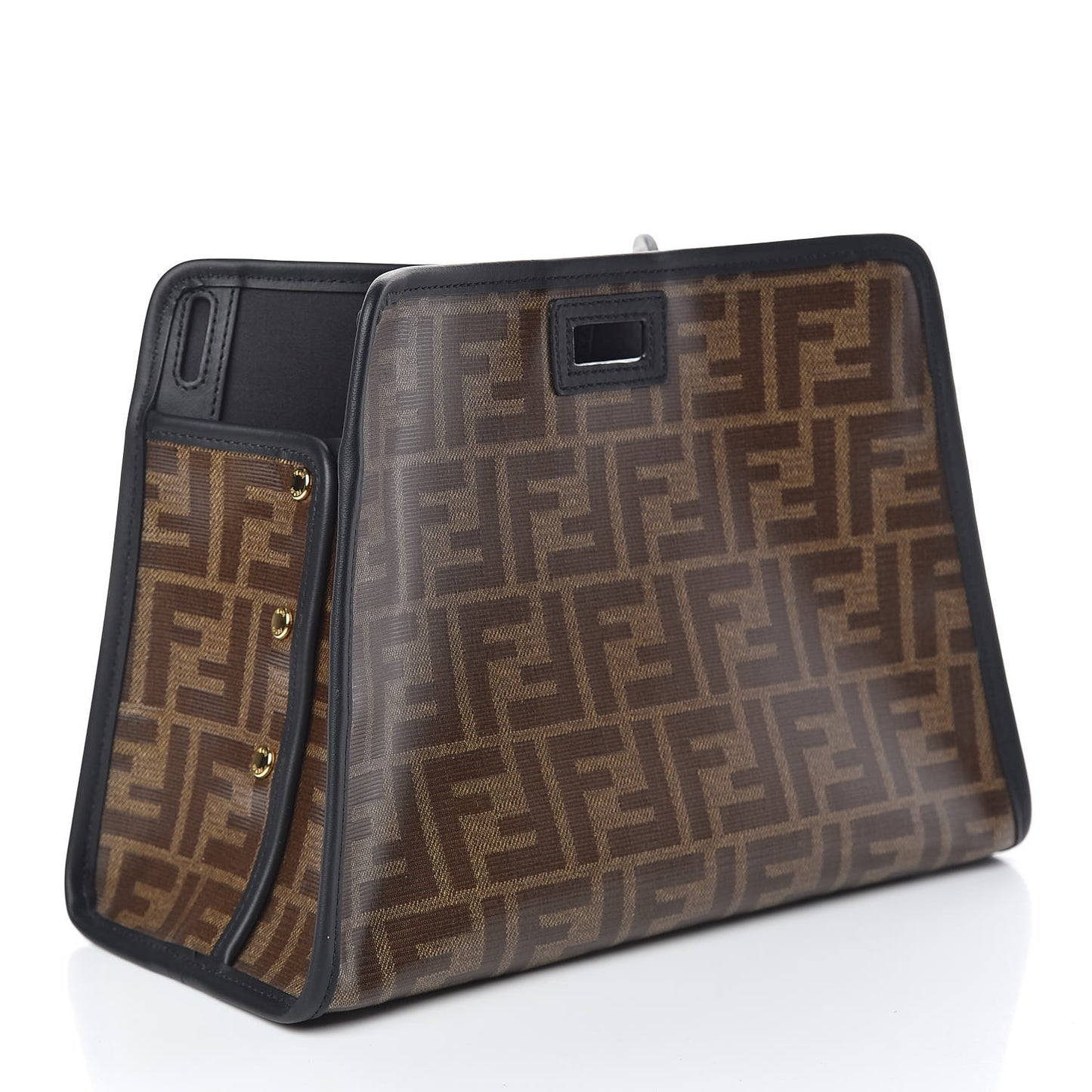 Glazed Fabric Vitello Century FF 1974 Stamp Patch Mini Peekaboo Defender Cover Mogano Panna Black