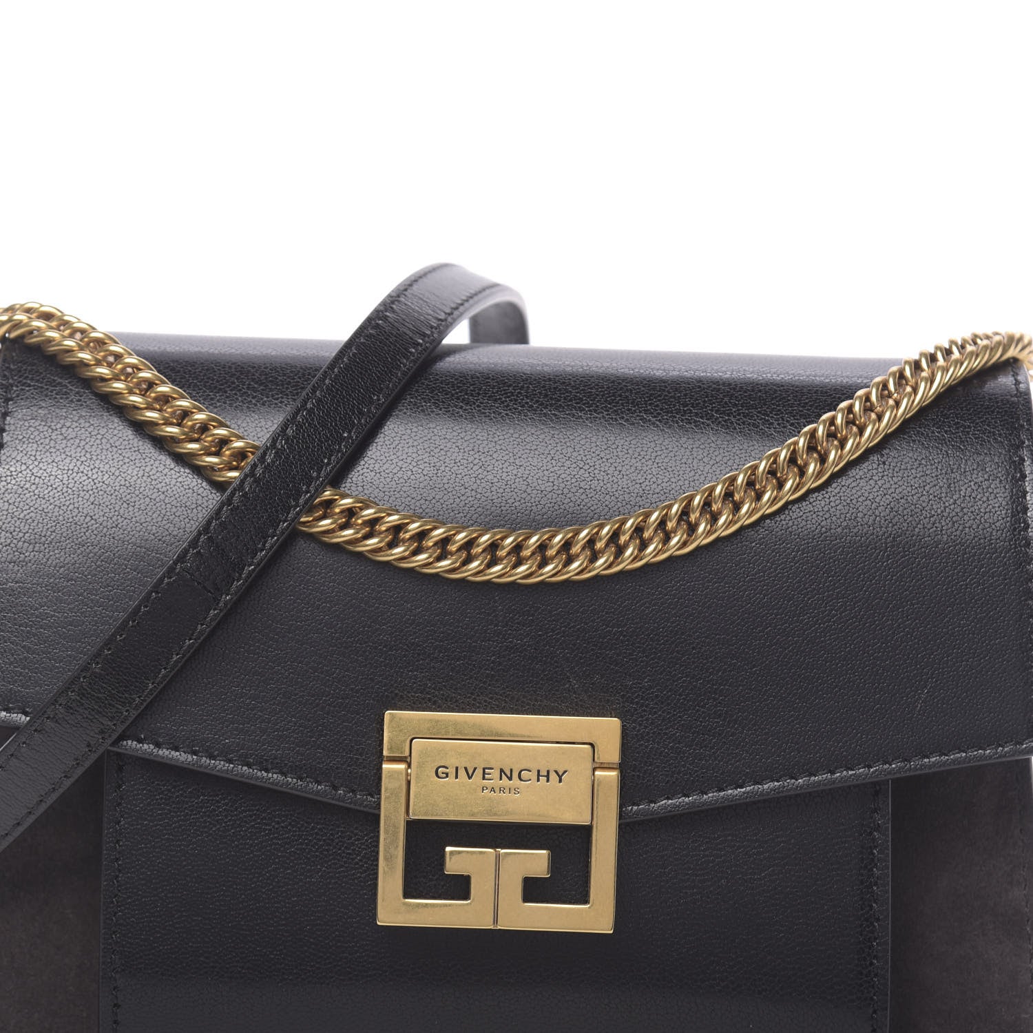 Givenchy Goatskin Suede Small GV3 Shoulder Bag Black 7 of 9