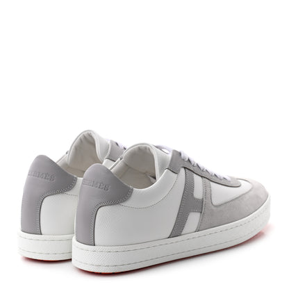 Hermes Epsom Suede Boomerang Sneakers 36 White Gris 4 of 9