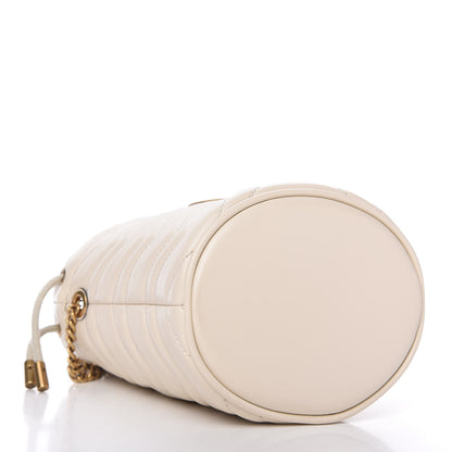 Gucci Calfskin Matelasse Mini GG Marmont 2.0 Bucket Bag White 4 of 11