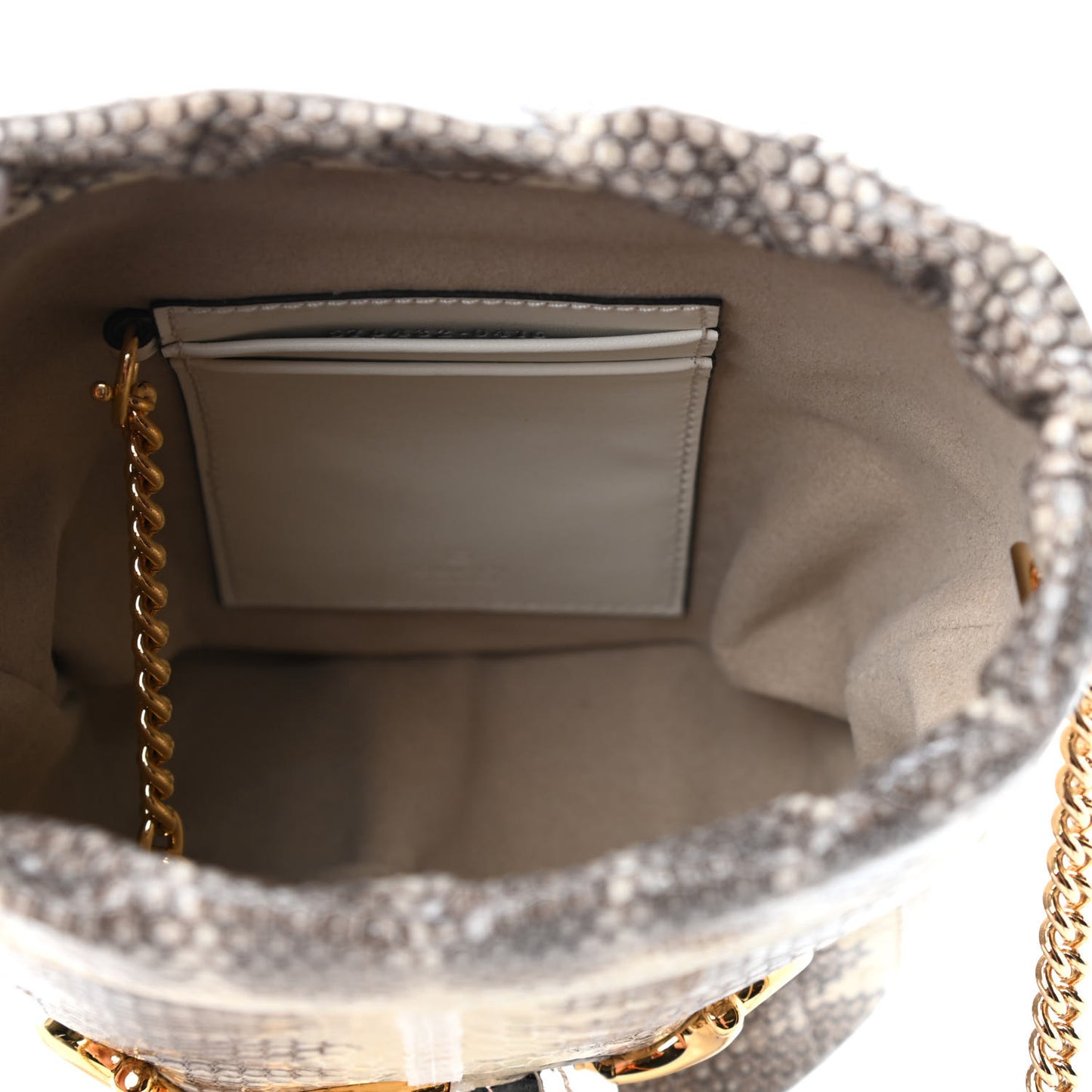 Snakeskin Mini Zumi Bucket Bag Grey