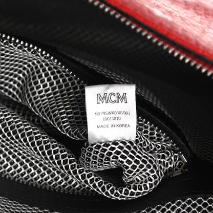 MCM Visetos Medium Zip Pouch Red 8 of 10