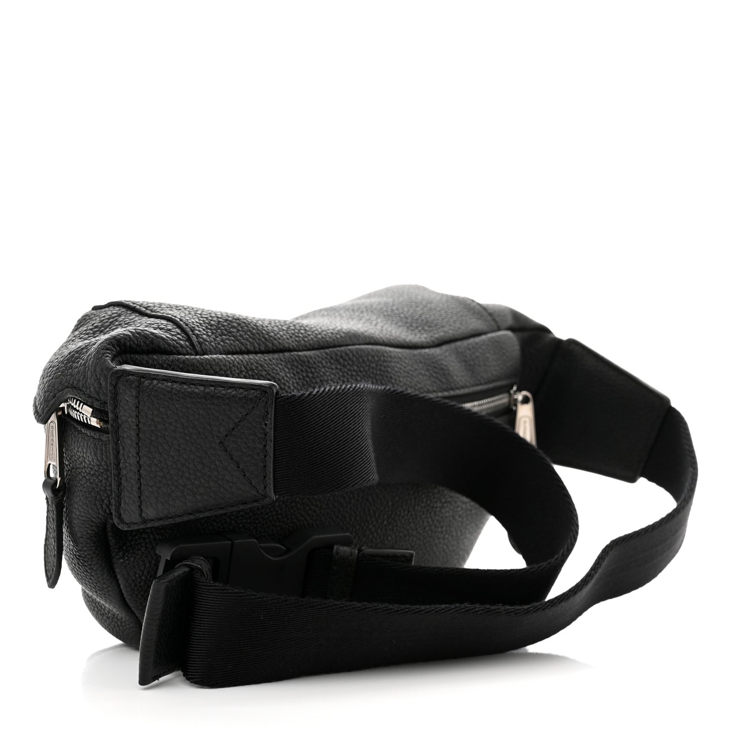 Grainy Calfskin Logo Graphic Sonny Bum Bag Black