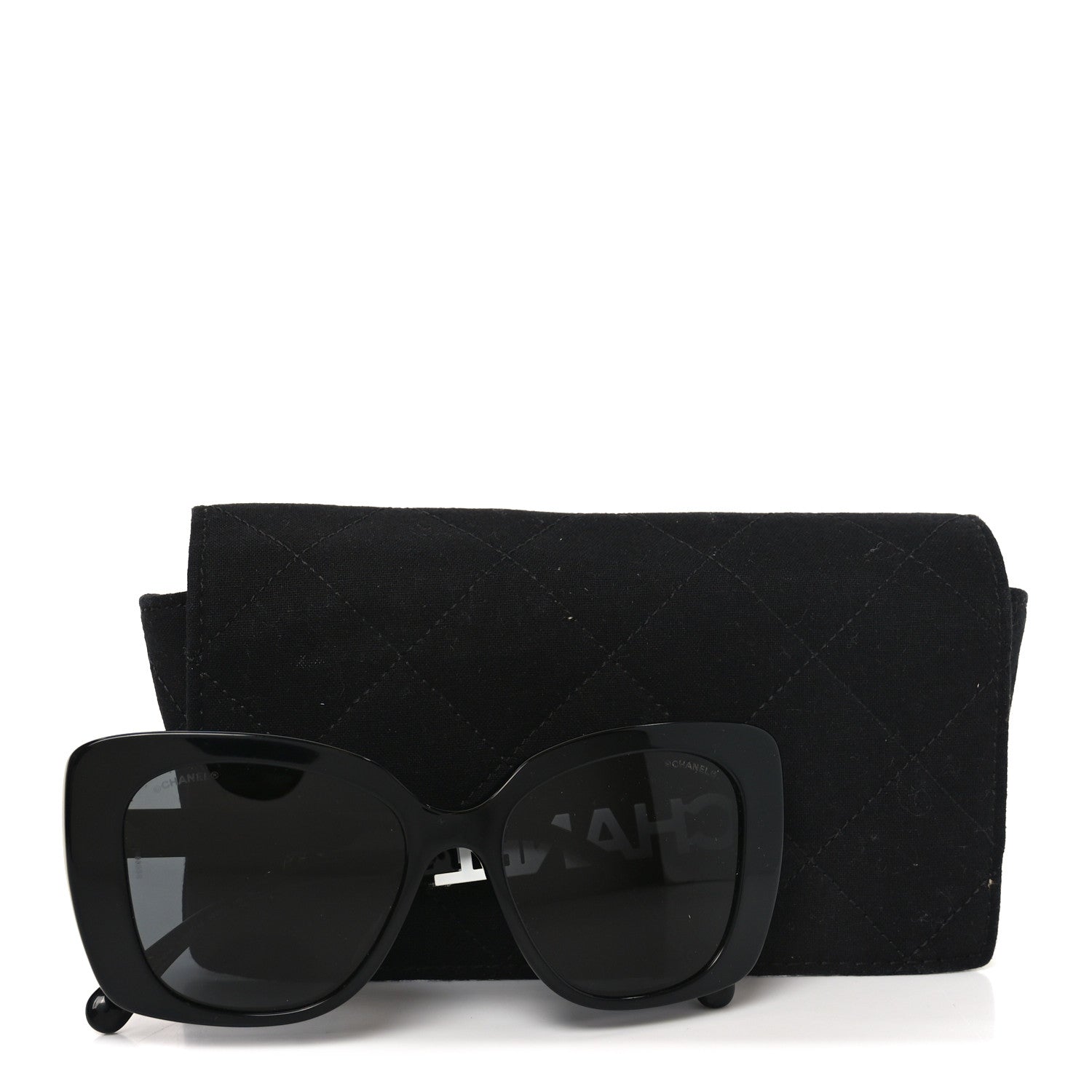 Chanel Acetate Strass Square Sunglasses 5422-B-A Black White 7 of 7