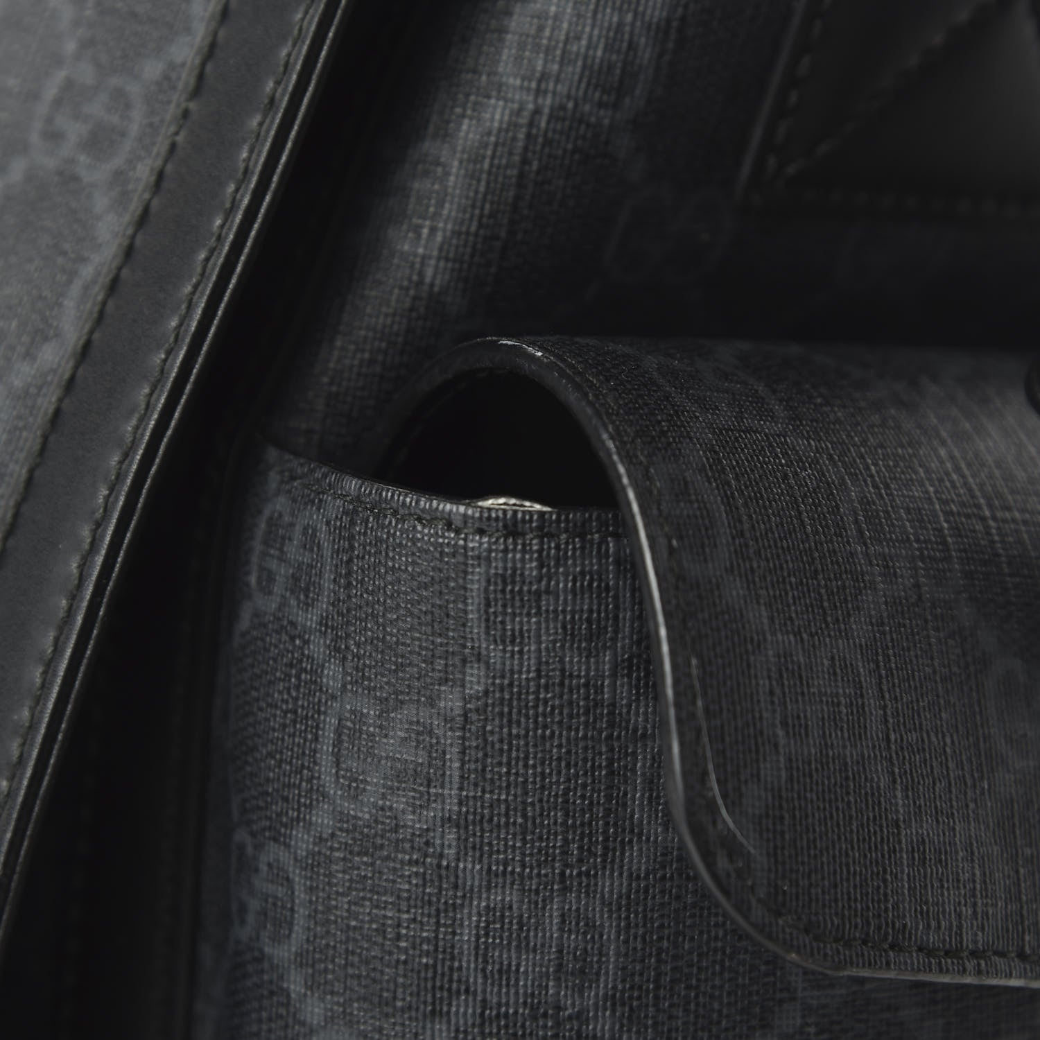 Gucci GG Supreme Monogram Web Messenger Diaper Bag Black Grey 15 of 17