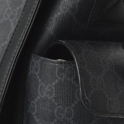 Gucci GG Supreme Monogram Web Messenger Diaper Bag Black Grey 15 of 17