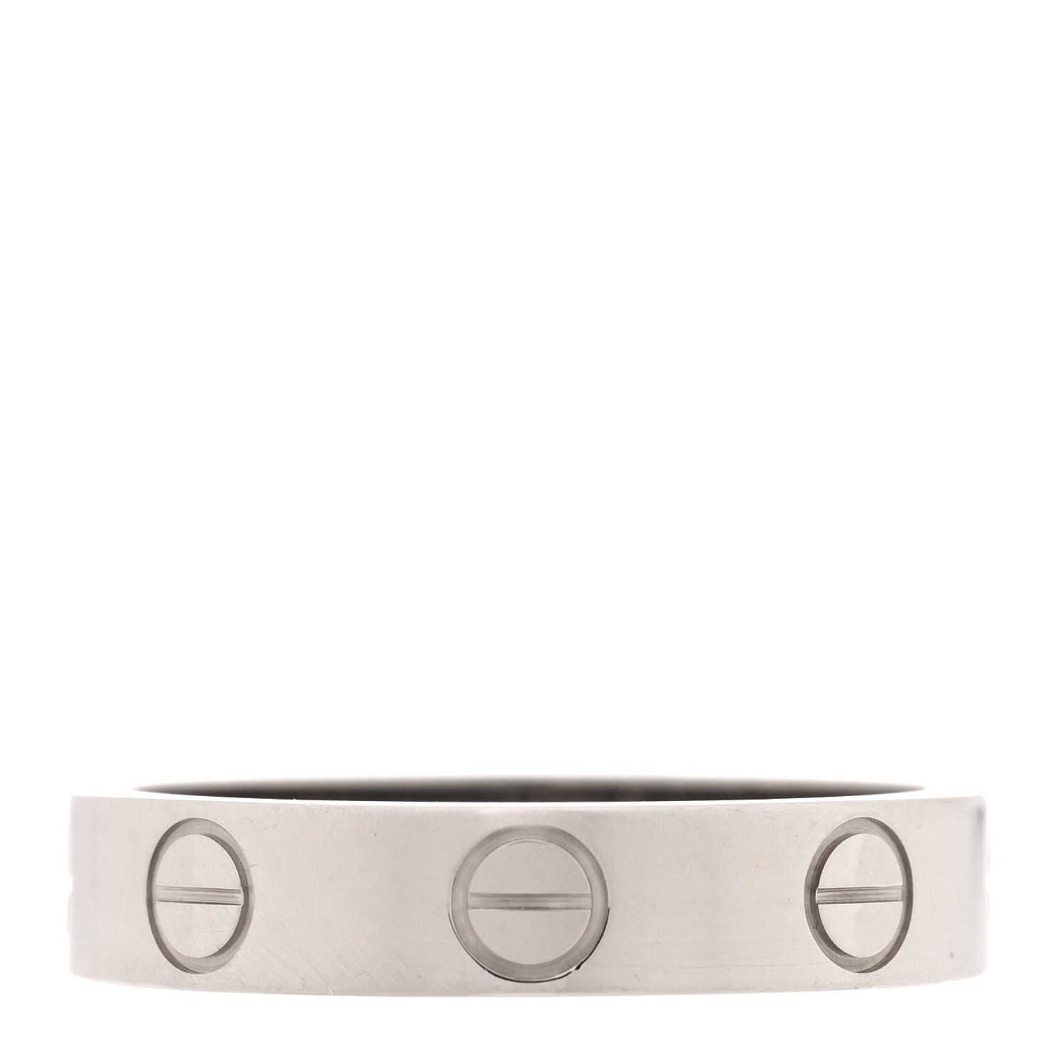 Cartier 18K White Gold 3.5mm LOVE Wedding Band Ring 48 4.5 3 of 4
