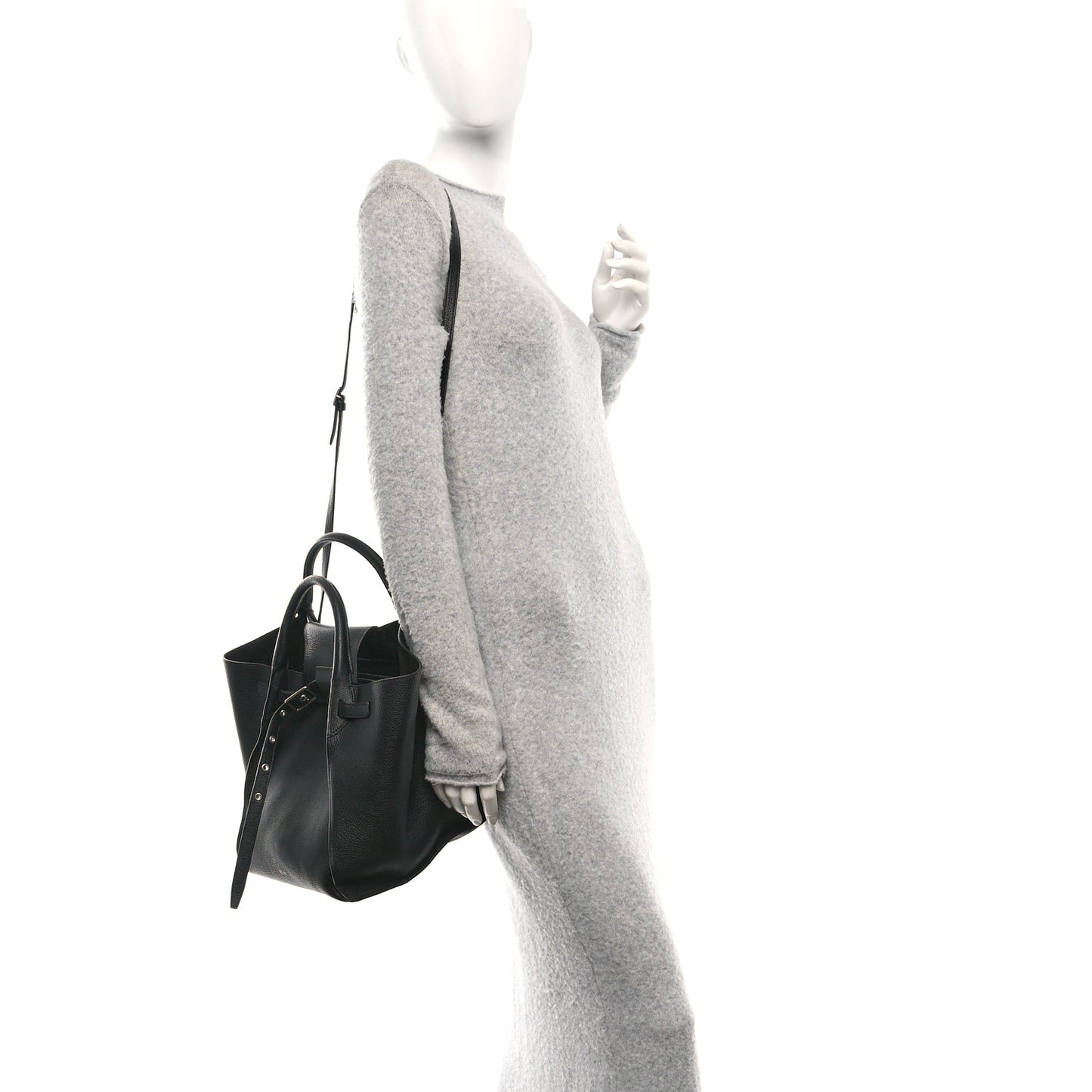 Supple Grained Calfskin Medium Big Bag Black