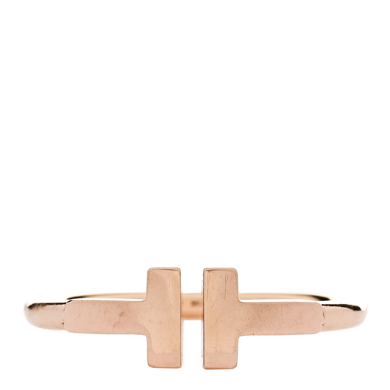 Tiffany 18K Rose Gold T Wire Ring 52 6 1 of 4