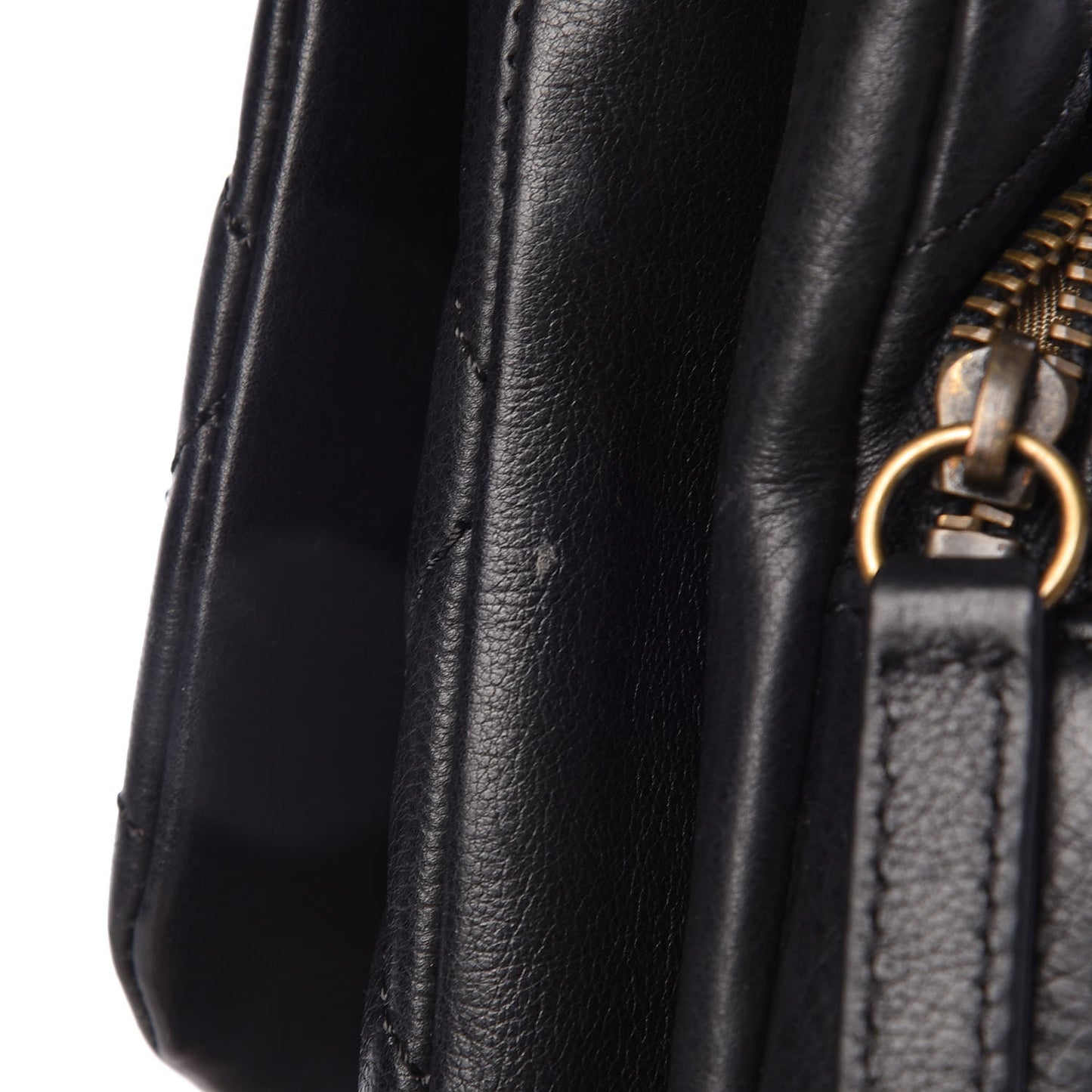 Calfskin Quilted Medium CC Crown Flap Black