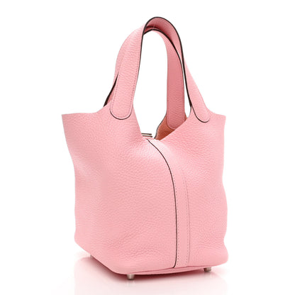 Hermes Taurillon Clemence Picotin Lock 18 PM Rose Sakura 3 of 11