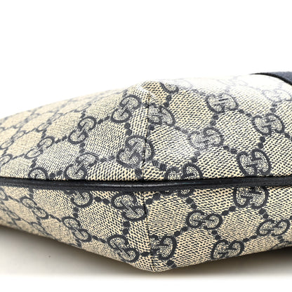 Gucci GG Supreme Monogram Textured Dollar Calfskin Web Small Ophidia Half Moon Hobo Beige Blue 9 of 10