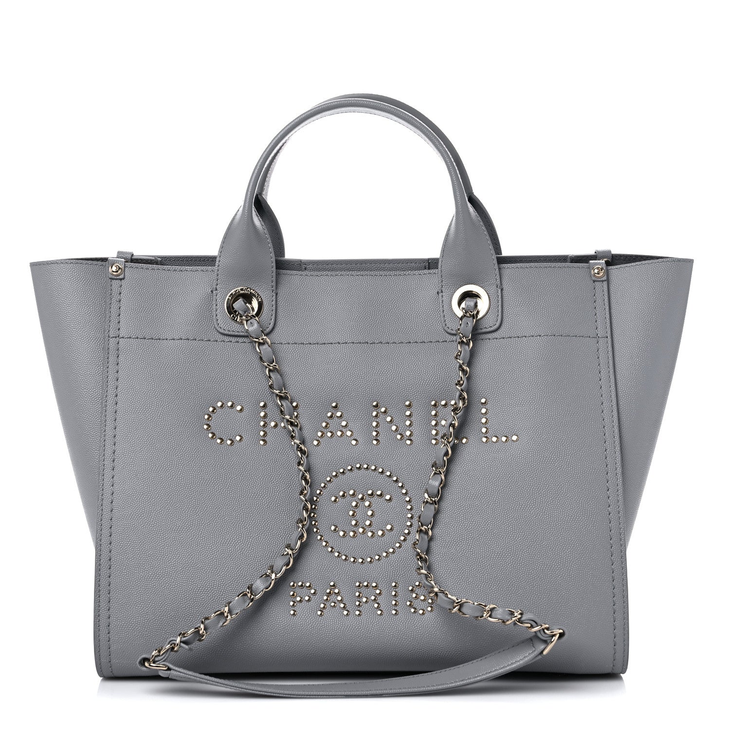 Chanel Caviar Studded Small Deauville Tote Grey 1 of 10