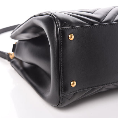 Gucci Calfskin Matelasse Small GG Marmont Tote Black 8 of 9
