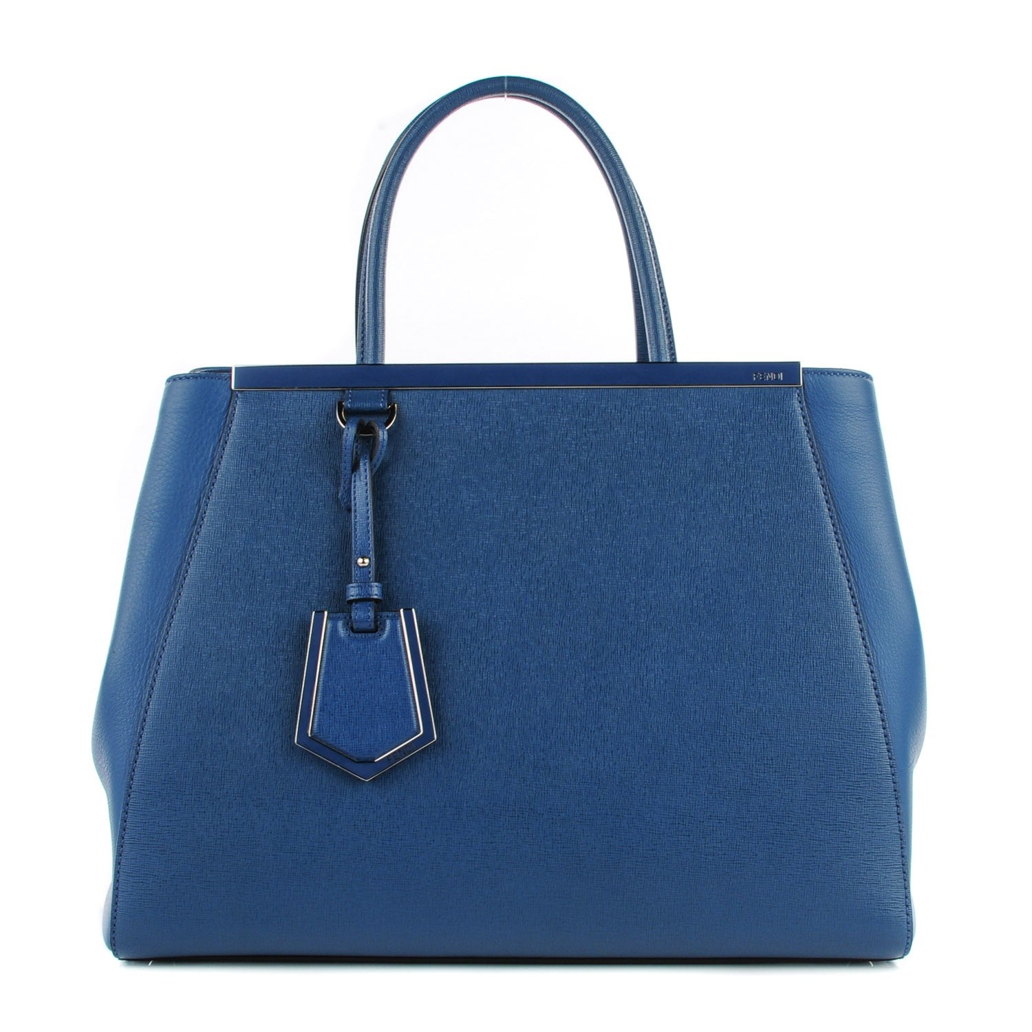 Fendi Vitello Elite Regular 2Jours Tote Blue Cobalto 1 of 9