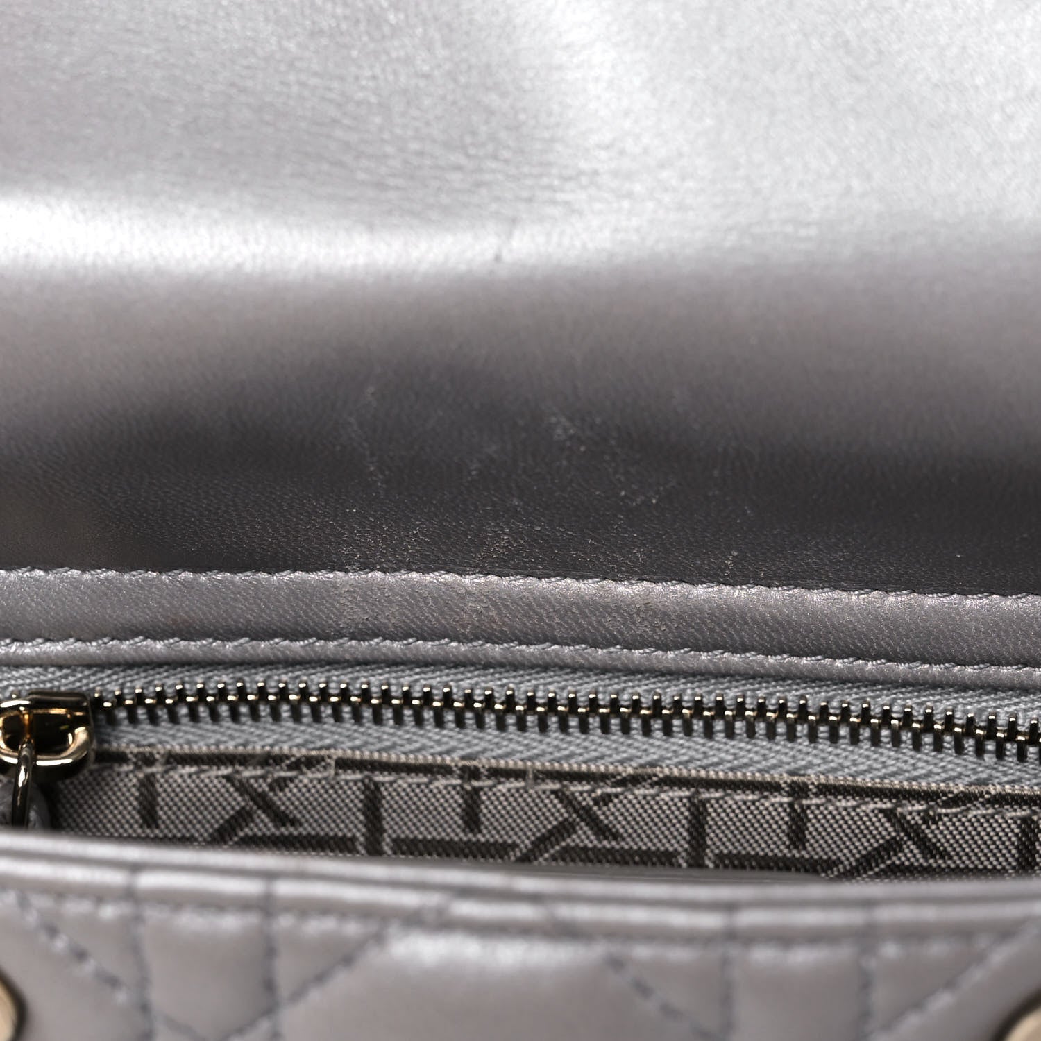 Christian Dior Metallic Lambskin Cannage Mini Lady Dior Grey 17 of 20