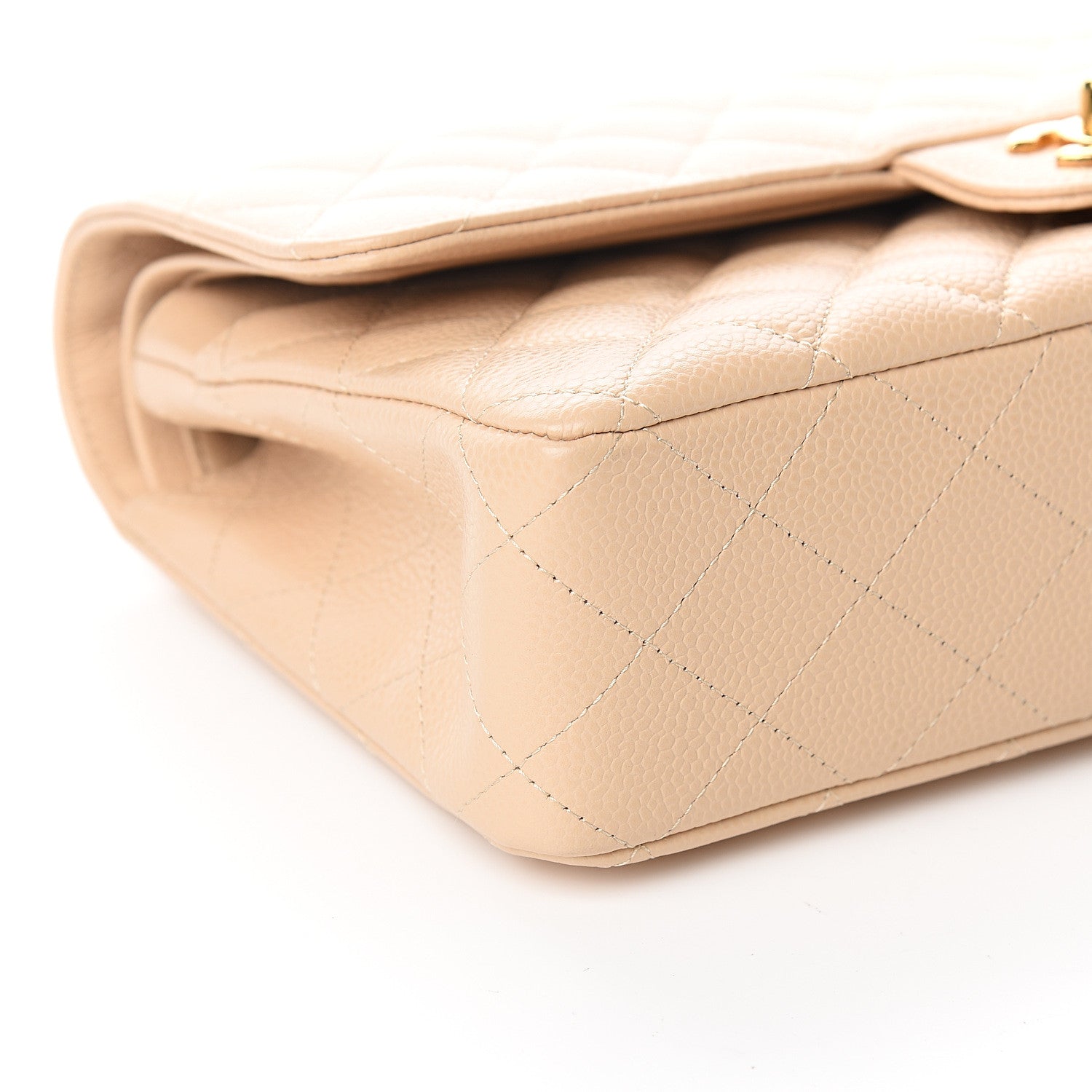 Chanel Caviar Quilted Medium Double Flap Beige Clair 7 of 10