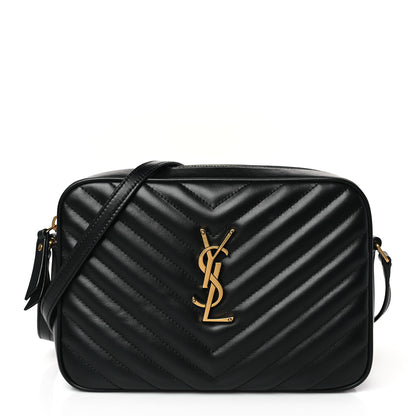 Saint Laurent Calfskin Matelasse Monogram Lou Camera Bag Black 1 of 9