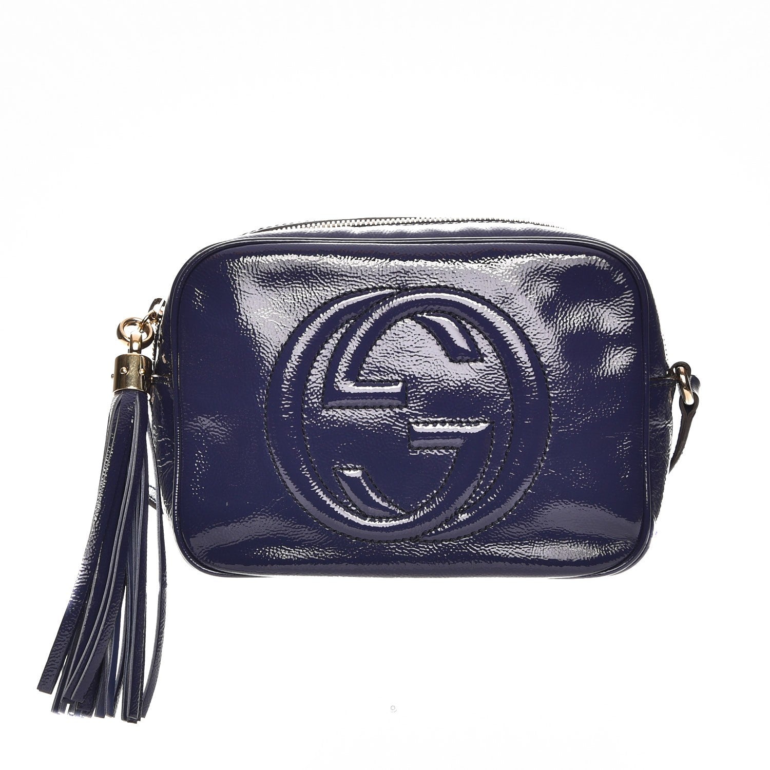 Gucci Vernice Naplack Small Soho Disco Bag Uniform Blue 1 of 7
