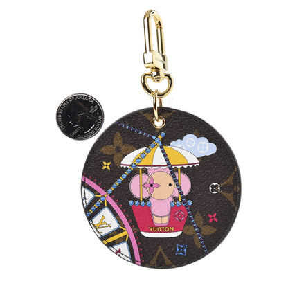 Louis Vuitton Monogram 2020 Christmas Animation Big Wheel Bag Charm Key Ring Rose Ballerine 2 of 6