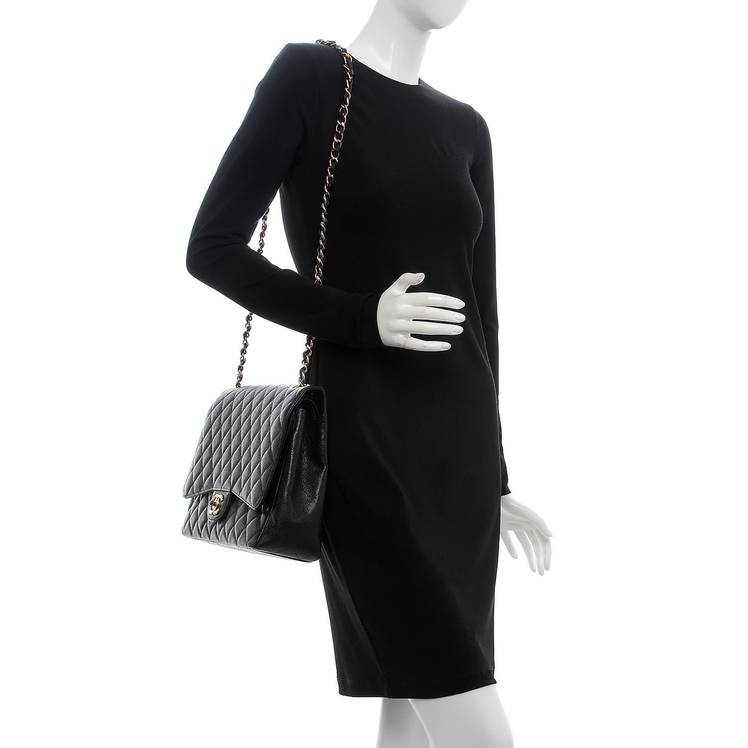 Chanel Caviar Quilted Maxi Double Flap Black 2 of 10