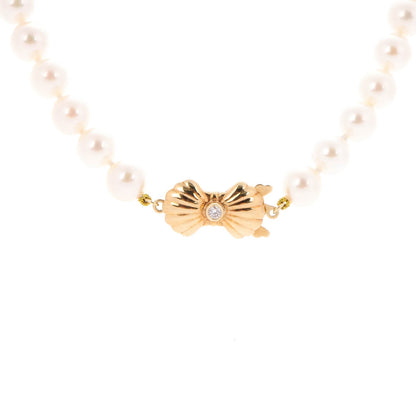 Mikimoto 14K Yellow Gold Pearl Diamond 7mm Blue Lagoon Strand Necklace 18 3 of 6