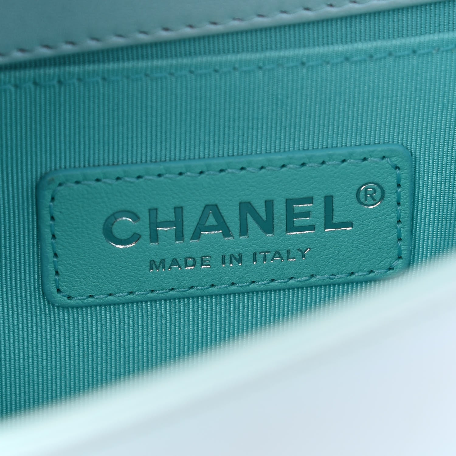 Chanel Iridescent Lambskin Chevron Quilted Small Boy Flap Turquoise 6 of 10