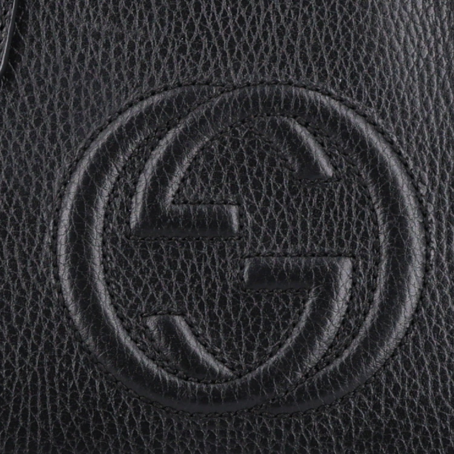 Gucci Pebbled Calfskin Medium Soho Top Handle Satchel Black 8 of 10