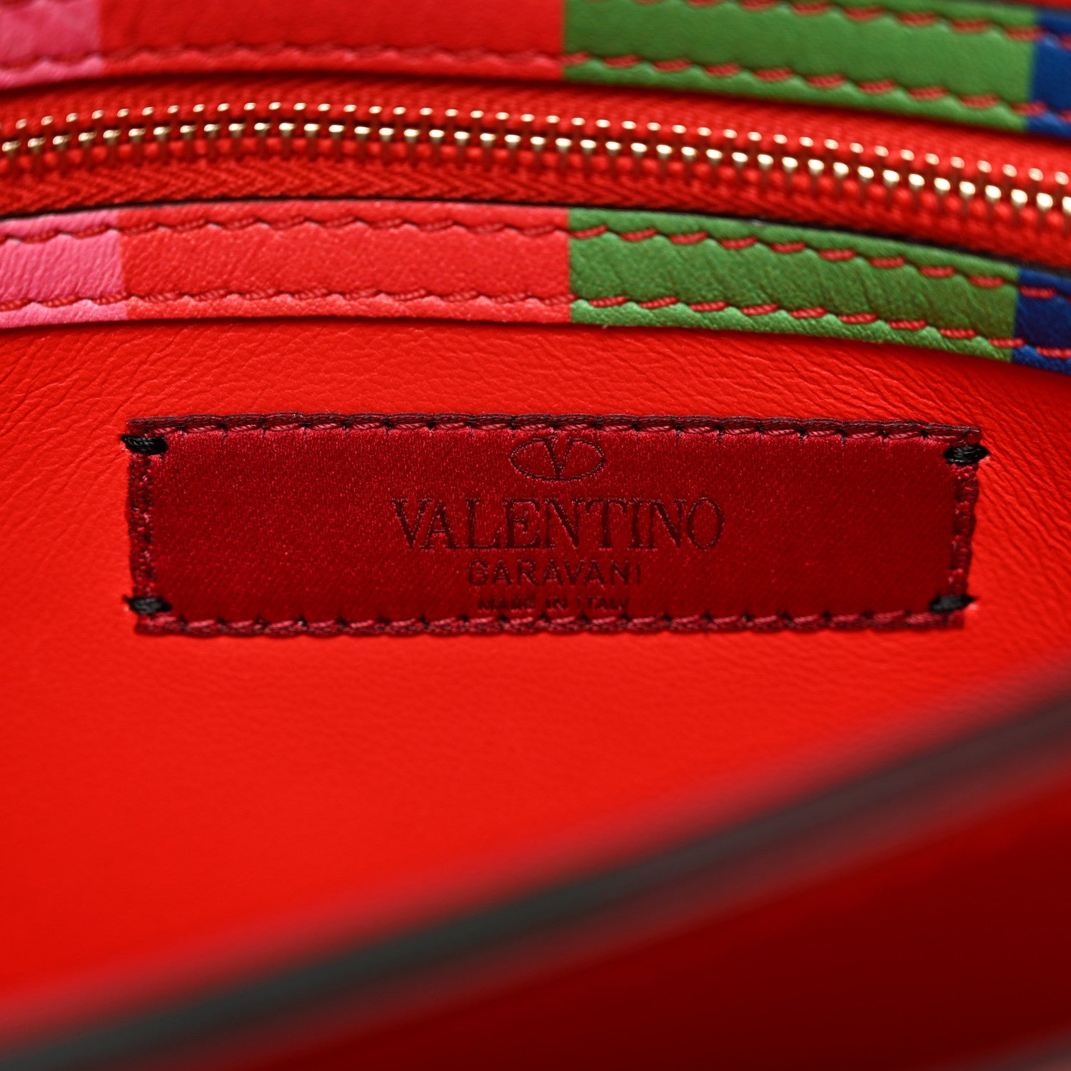 Valentino Garavani Vitello 1973 Rockstud Wristlet Clutch Multicolor 6 of 8