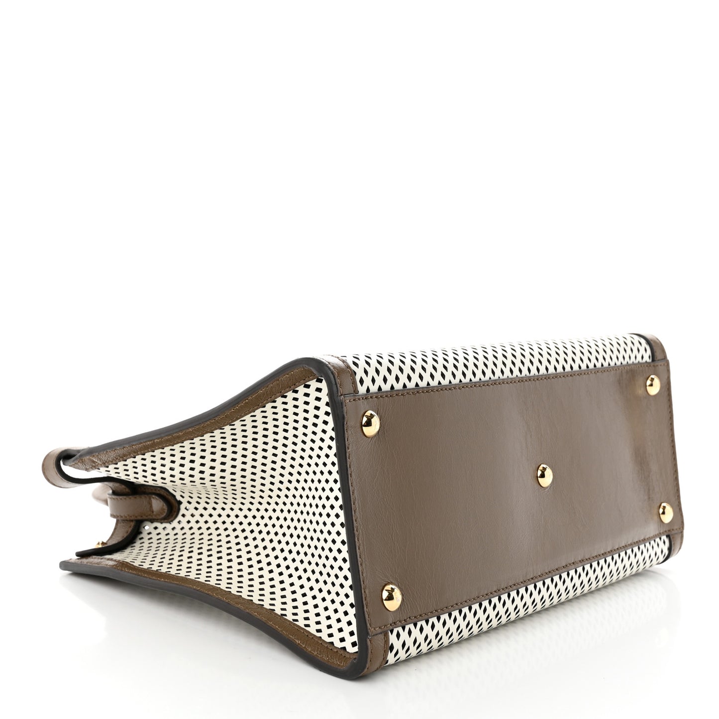 Vitello Liberty Glossy Lambskin Perforated Medium Peekaboo X-Lite White Ice Rust Maya