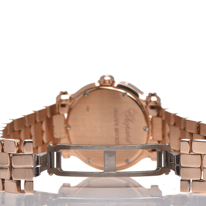 Chopard 18K Rose Gold Diamond Bezel 30mm Happy Sport Quartz Watch Brown 6 of 6