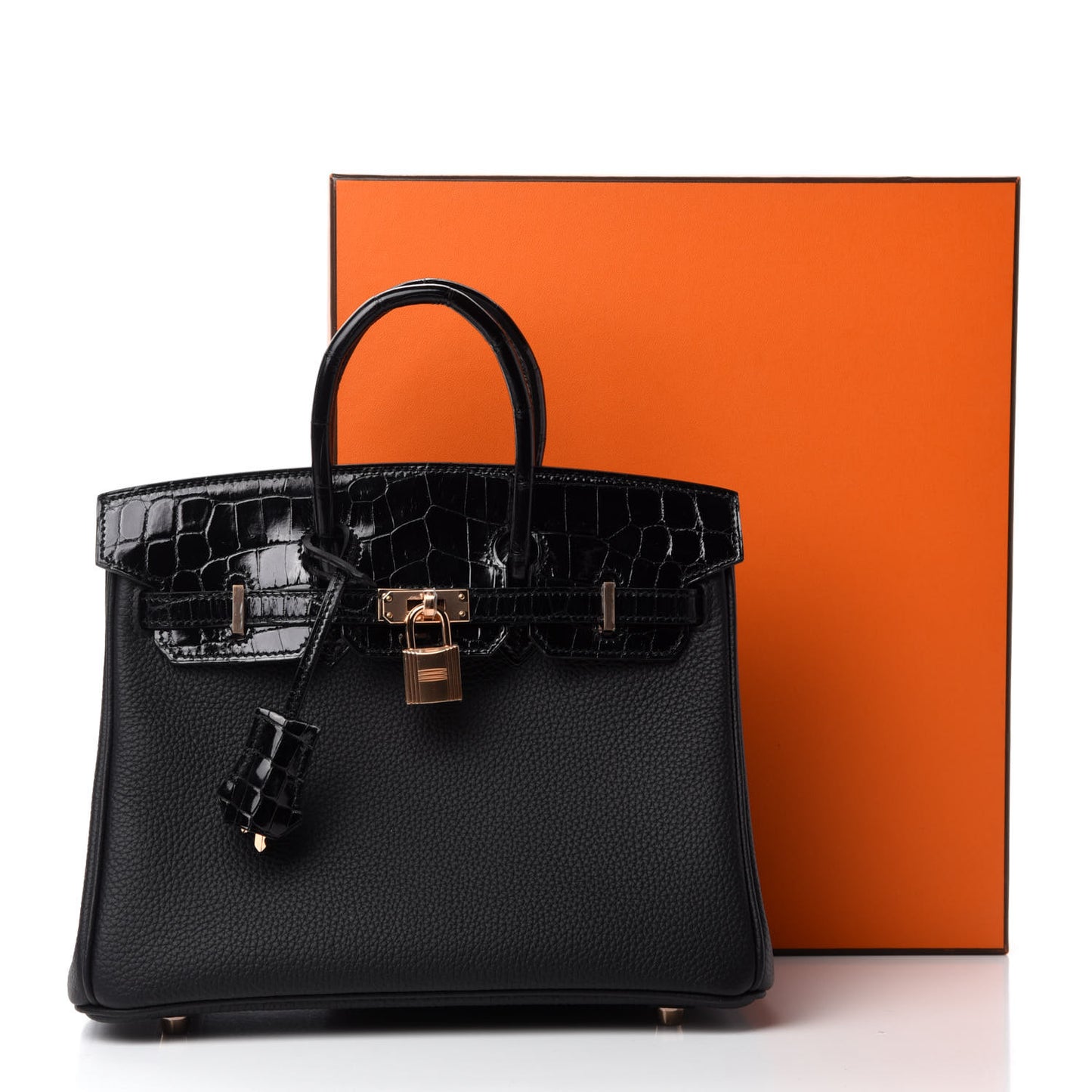 Togo Shiny Niloticus Crocodile Birkin Touch 25 Black